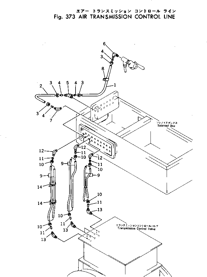 Схема запчастей Komatsu D155W-1 - ВОЗД. УПРАВЛ-Е ТРАНСМИССИЕЙ ЛИНИЯ СИСТЕМАУПРАВЛЕНИЯ ПОВОРОТОМ И КОНЕЧНАЯ ПЕРЕДАЧА