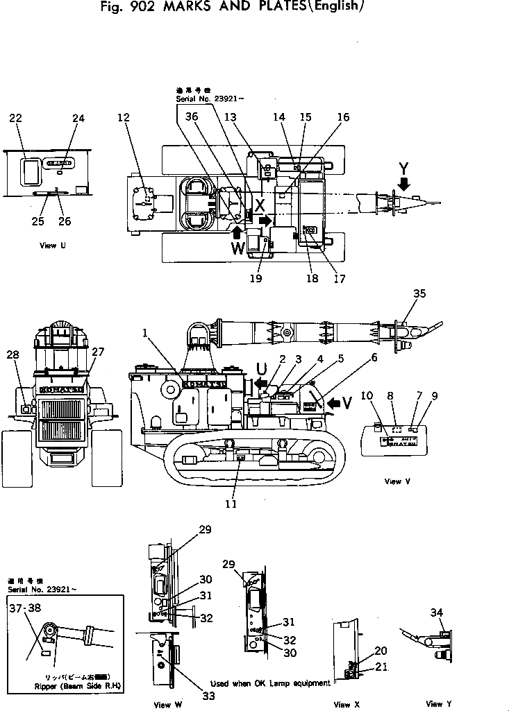Схема запчастей Komatsu D155W-1 - МАРКИРОВКА (АНГЛ.) МАРКИРОВКА¤ ИНСТРУМЕНТ И РЕМКОМПЛЕКТЫ