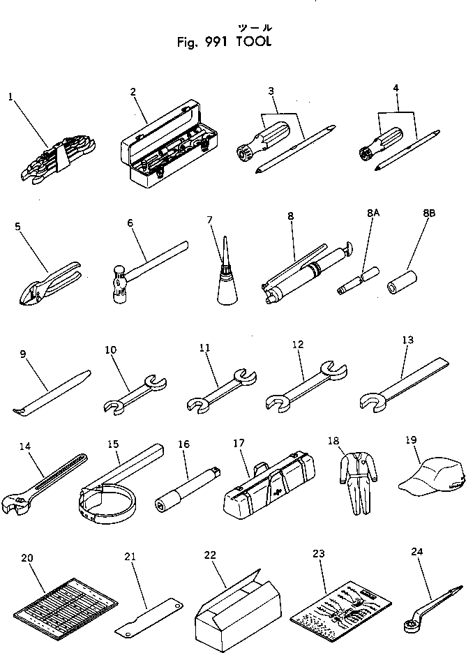 Схема запчастей Komatsu D155W-1 - ИНСТРУМЕНТ МАРКИРОВКА¤ ИНСТРУМЕНТ И РЕМКОМПЛЕКТЫ