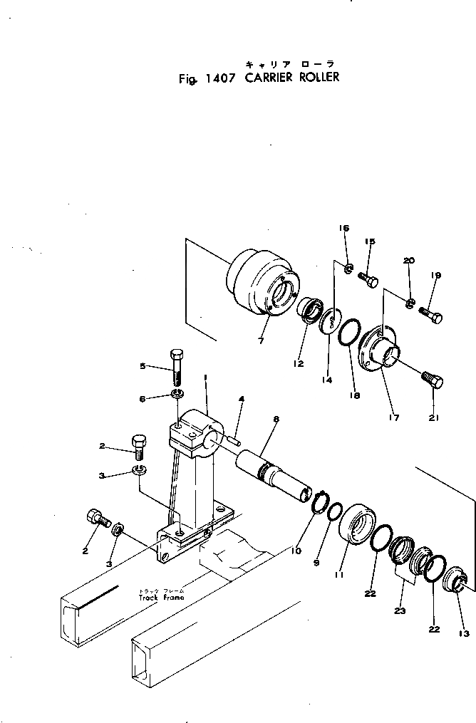 Схема запчастей Komatsu D20A-3 - ПОДДЕРЖИВАЮЩИЙ КАТОК ГУСЕНИЦЫ И ЧАСТИ КОРПУСА
