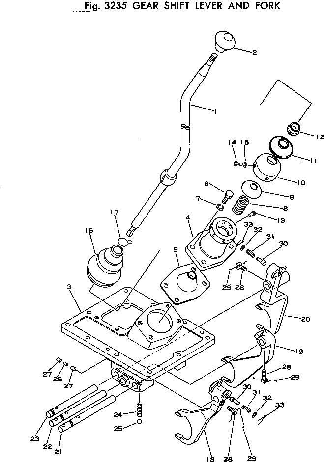 Схема запчастей Komatsu D20A-5 - РЫЧАГ ПЕРЕКЛЮЧЕНИЯ ПЕРЕДАЧ И ВИЛЫ ОСНОВН. МУФТА И ТРАНСМИССИЯ