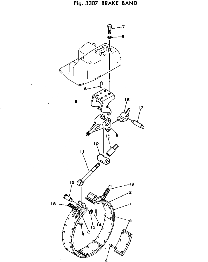 Схема запчастей Komatsu D20A-5 - ТОРМОЗНАЯ ЛЕНТА СИСТЕМАУПРАВЛЕНИЯ ПОВОРОТОМ И КОНЕЧНАЯ ПЕРЕДАЧА