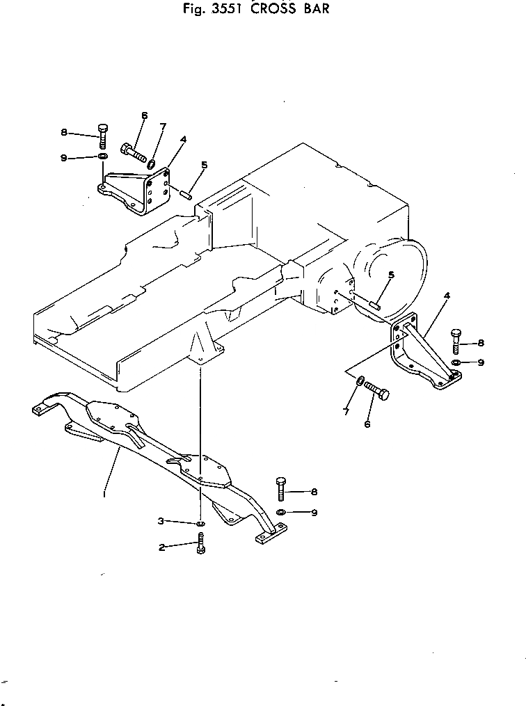 Схема запчастей Komatsu D20A-5 - CROSS BAR ЧАСТИ КОРПУСА