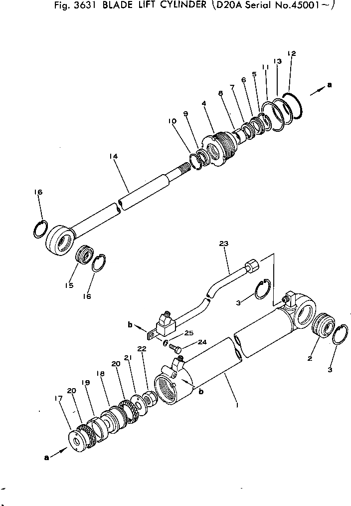 Схема запчастей Komatsu D20A-5 - ЦИЛИНДР ПОДЪЕМА ОТВАЛА УПРАВЛ-Е РАБОЧИМ ОБОРУДОВАНИЕМ