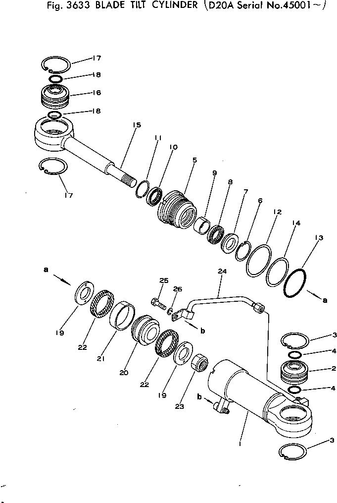Схема запчастей Komatsu D20A-5 - ЦИЛИНДР ПЕРЕКОСА ОТВАЛА УПРАВЛ-Е РАБОЧИМ ОБОРУДОВАНИЕМ