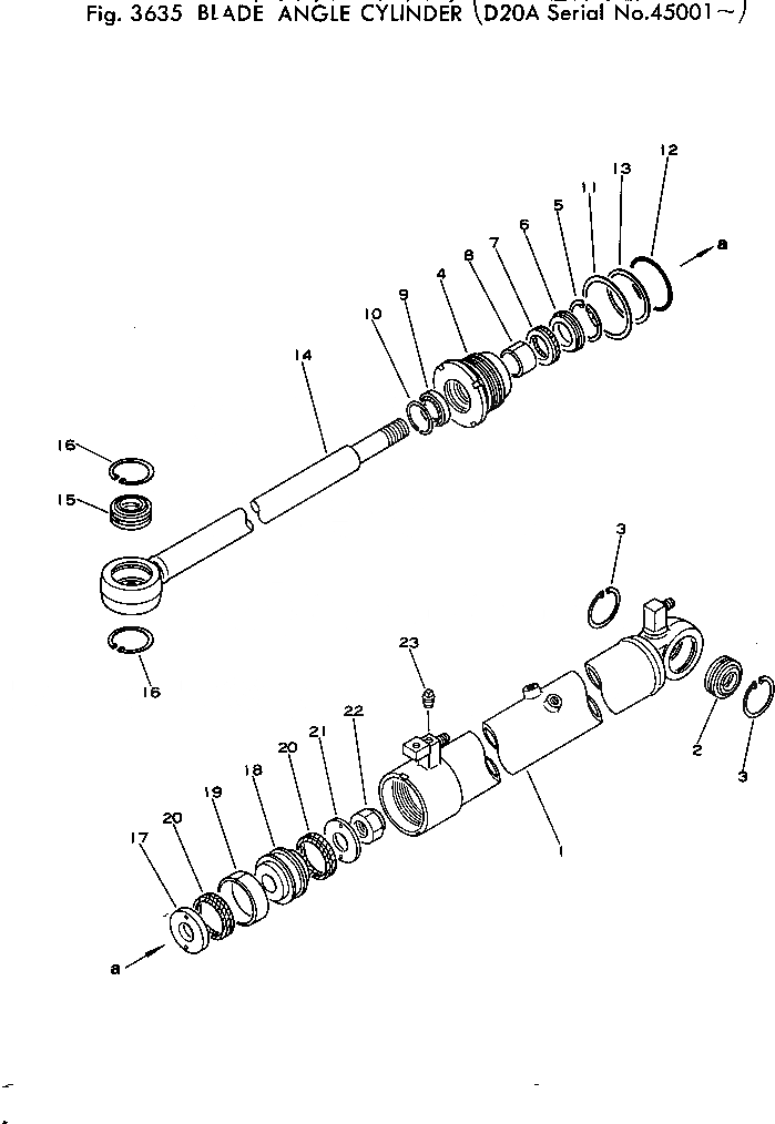 Схема запчастей Komatsu D20A-5 - ОТВАЛ ЦИЛИНДР НАКЛОНА УПРАВЛ-Е РАБОЧИМ ОБОРУДОВАНИЕМ