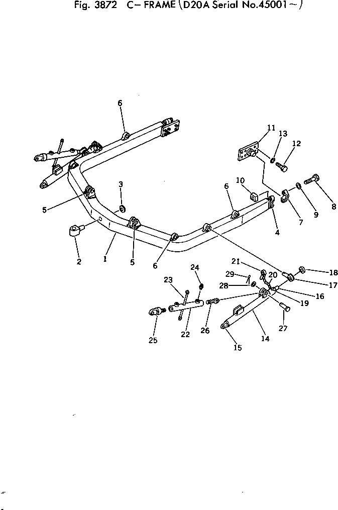Схема запчастей Komatsu D20A-5 - С-ОБРАЗН. РАМА ОПЦИОННЫЕ КОМПОНЕНТЫ
