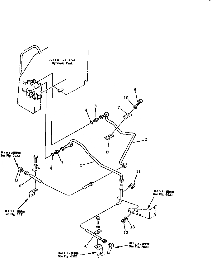 Схема запчастей Komatsu D20A-6 - ГИДРОЛИНИЯ (ЦИЛИНДР НАКЛОНА ЛИНИЯ) (ШАССИ) УПРАВЛ-Е РАБОЧИМ ОБОРУДОВАНИЕМ