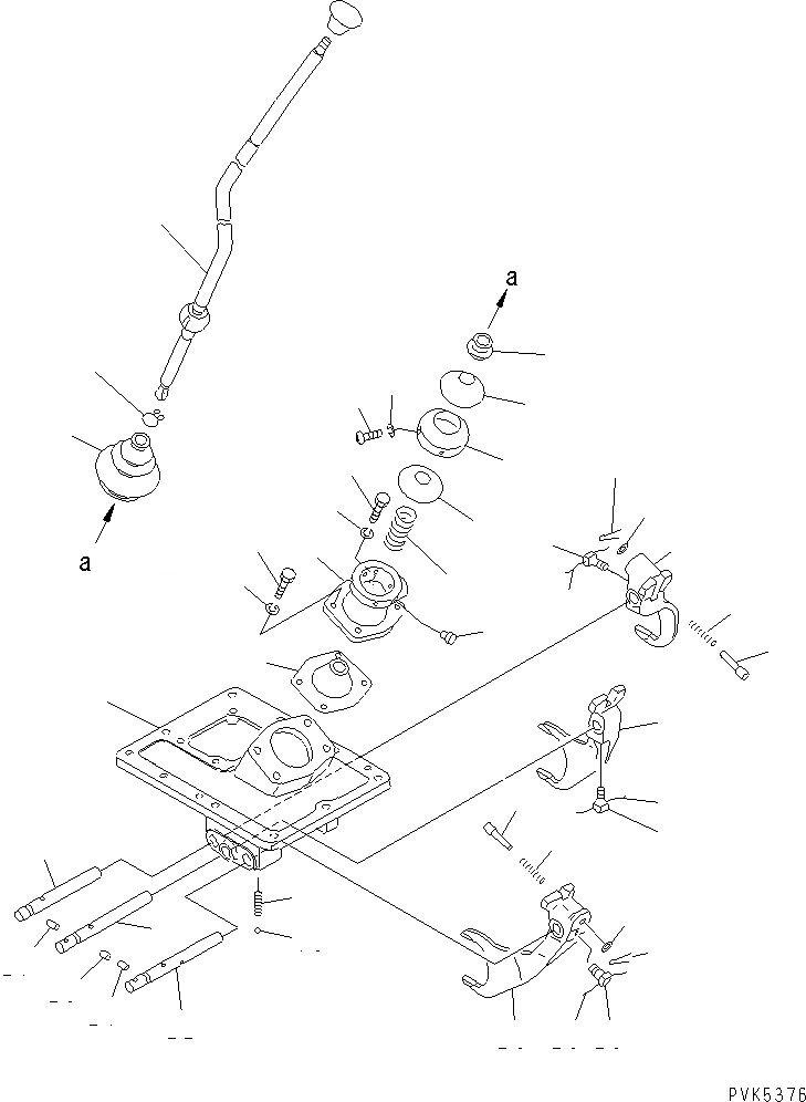 Схема запчастей Komatsu D20A-7-M - ТРАНСМИССИЯ (ДЛЯ ДЛЯESTY) (SHIFT РЫЧАГ) СИЛОВАЯ ПЕРЕДАЧА И КОНЕЧНАЯ ПЕРЕДАЧА
