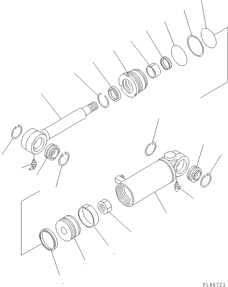Схема запчастей Komatsu D20A-7-M - ЦИЛИНДР ПЕРЕКОСА (ДЛЯ PAT) (ВНУТР. ЧАСТИ) ОСНОВН. КОМПОНЕНТЫ И РЕМКОМПЛЕКТЫ