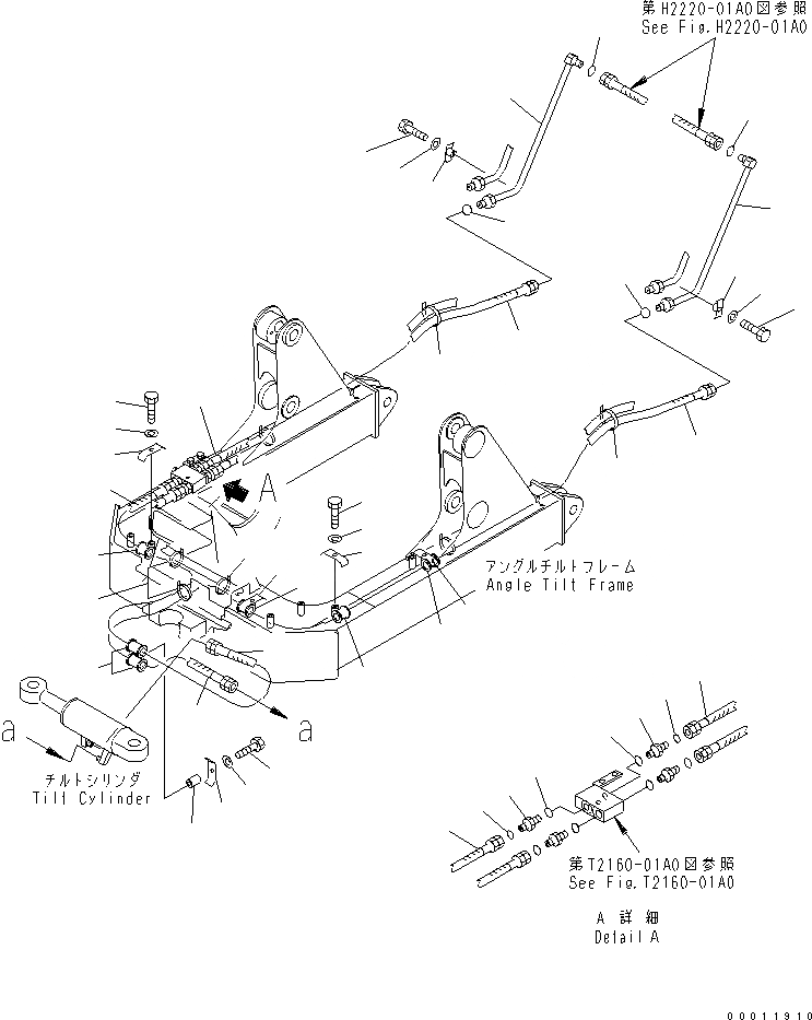 Схема запчастей Komatsu D20A-8 - DOZER МАСЛ. ЛИНИЯ (ЦИЛИНДР ПЕРЕКОСА ЛИНИЯ) РАБОЧЕЕ ОБОРУДОВАНИЕ