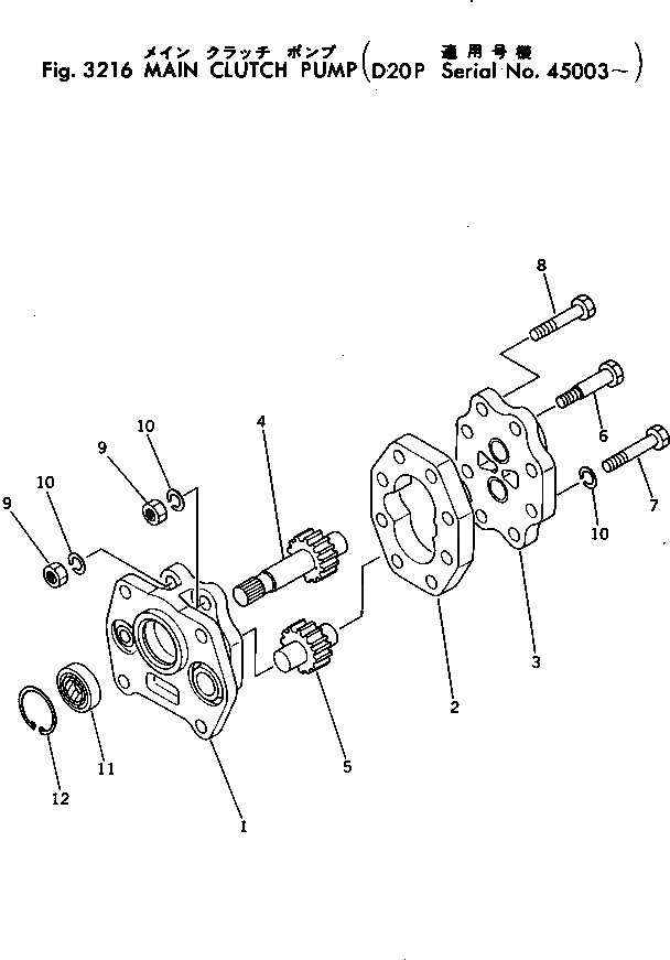 Схема запчастей Komatsu D20P-5A - ОСНОВН. МУФТА НАСОС ОСНОВН. МУФТА¤ ДЕМПФЕР И ТРАНСМИССИЯ