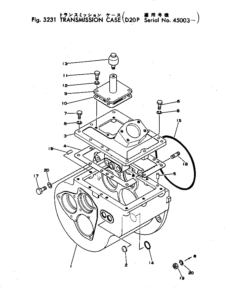 Схема запчастей Komatsu D20P-5A - КОРПУС ТРАНСМИССИИ ОСНОВН. МУФТА¤ ДЕМПФЕР И ТРАНСМИССИЯ