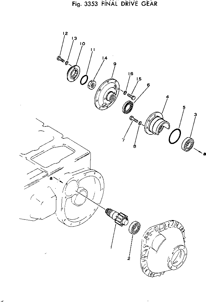Схема запчастей Komatsu D20P-5 - КОНЕЧНАЯ ПЕРЕДАЧА И ВАЛ СИСТЕМАУПРАВЛЕНИЯ ПОВОРОТОМ И КОНЕЧНАЯ ПЕРЕДАЧА
