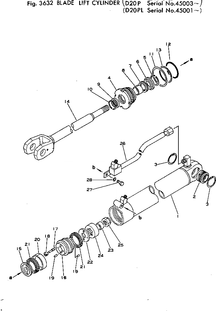 Схема запчастей Komatsu D20P-5 - ЦИЛИНДР ПОДЪЕМА ОТВАЛА УПРАВЛ-Е РАБОЧИМ ОБОРУДОВАНИЕМ