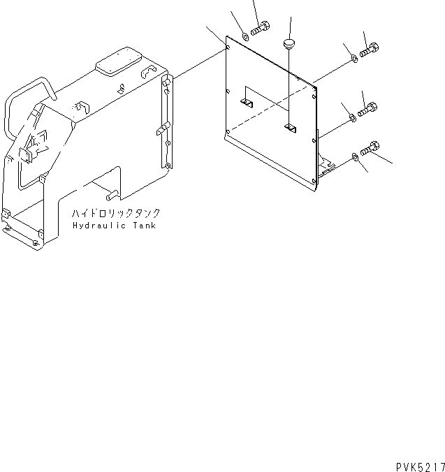Схема запчастей Komatsu D20P-7A - ЗАДН. КРЫШКА (ДЛЯ ТЯГОВ. ЛЕБЕДКИ¤ СУХ. ТИП) ЧАСТИ КОРПУСА