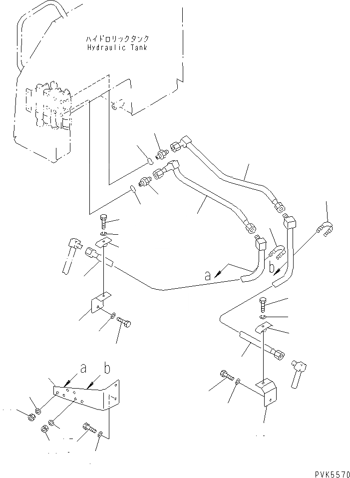 Схема запчастей Komatsu D20P-7A-M - ГИДРОЛИНИЯ (ЦИЛИНДР ПЕРЕКОСА ЛИНИЯ) (ШАССИ)(№88-) ГИДРАВЛИКА