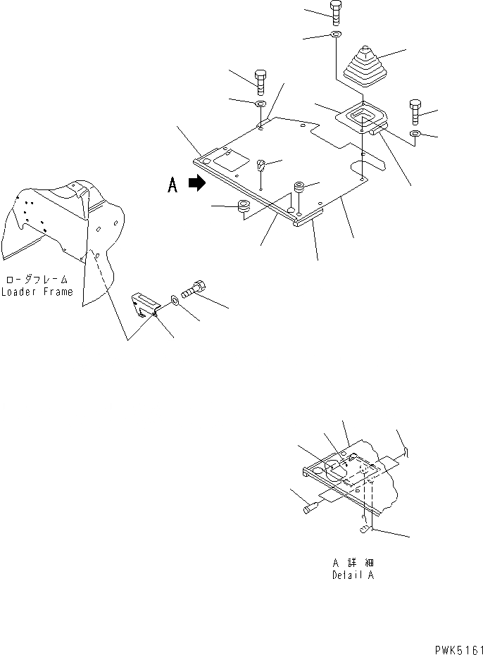 Схема запчастей Komatsu D20P-7A-M - ЦЕНТР. ПОЛ (КАБИНА ROPS) КАБИНА ОПЕРАТОРА И СИСТЕМА УПРАВЛЕНИЯ