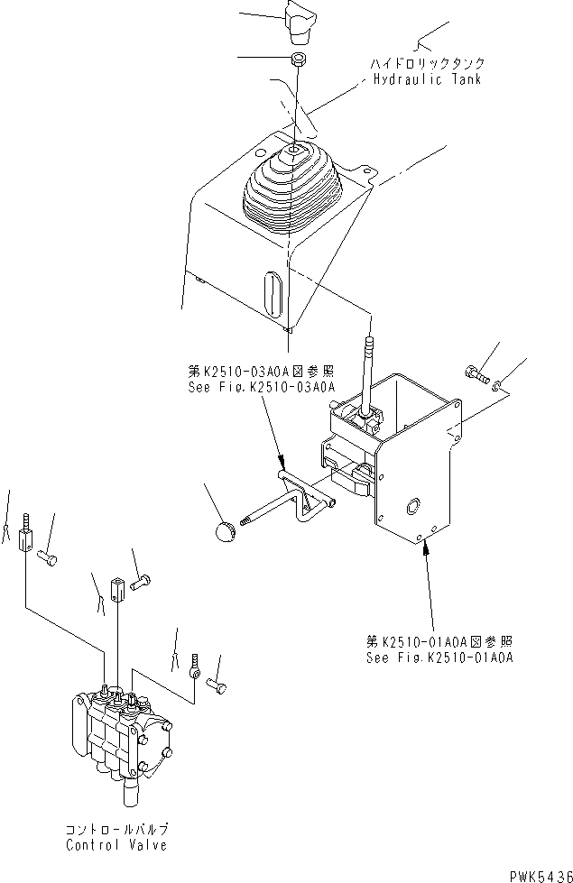 Схема запчастей Komatsu D20P-7A-M - РАБОЧЕЕ ОБОРУДОВАНИЕ УПРАВЛ-Е (KNOB) (ДЛЯ PAT DOZER)(№88-) КАБИНА ОПЕРАТОРА И СИСТЕМА УПРАВЛЕНИЯ