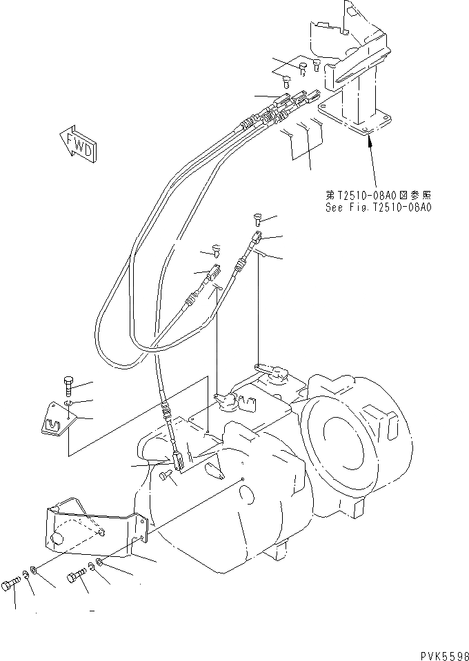Схема запчастей Komatsu D20P-7A-M - ТЯГОВ. ЛЕБЕДКА (АКСЕССУАРЫ ЧАСТИ) РАБОЧЕЕ ОБОРУДОВАНИЕ