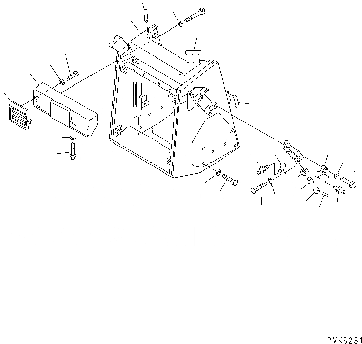 Схема запчастей Komatsu D20PL-7 - ЗАЩИТА РАДИАТОРА(№-8) ЧАСТИ КОРПУСА