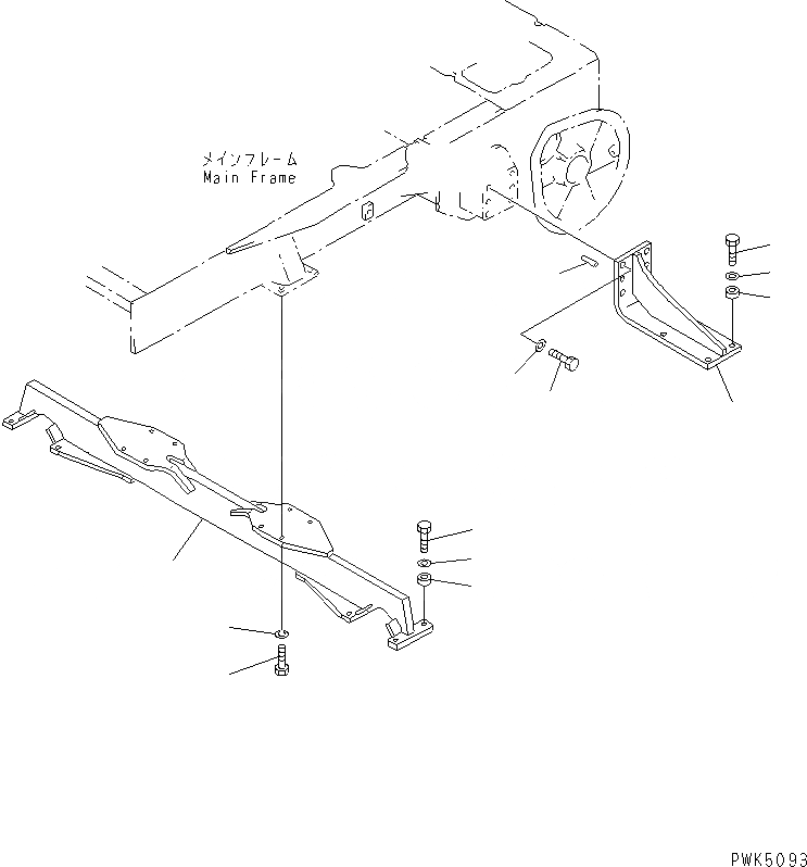Схема запчастей Komatsu D20PL-7-M - ПОДВЕСКА (SHIPS HOLD СПЕЦ-Я.) ОСНОВН. РАМА И КОМПОНЕНТЫ