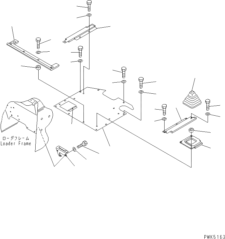 Схема запчастей Komatsu D20PL-7-M - ЦЕНТР. ПОЛ (С СТАЛЬНАЯ КАБИНА) КАБИНА ОПЕРАТОРА И СИСТЕМА УПРАВЛЕНИЯ