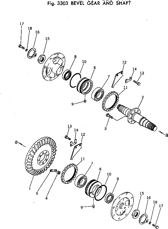 Схема запчастей Komatsu D20PL-5 - КОНИЧЕСКАЯ ПЕРЕДАЧА С ВАЛОМ СИСТЕМАУПРАВЛЕНИЯ ПОВОРОТОМ И КОНЕЧНАЯ ПЕРЕДАЧА