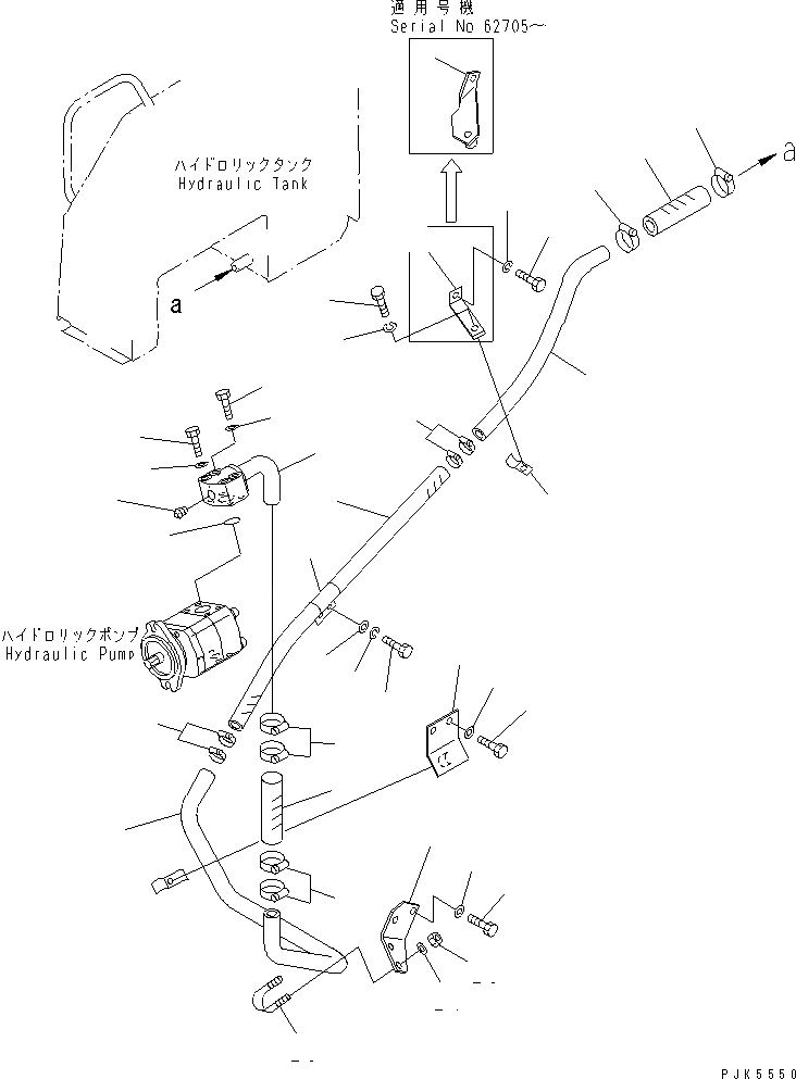 Схема запчастей Komatsu D20PLL-7-M - ГИДРОЛИНИЯ (ВСАСЫВ. ТРУБЫ) ГИДРАВЛИКА