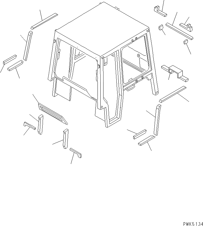 Схема запчастей Komatsu D20PLL-7-M - СТАЛЬНАЯ КАБИНА (КУЗОВ УПЛОТНЕНИЕ) КАБИНА ОПЕРАТОРА И СИСТЕМА УПРАВЛЕНИЯ