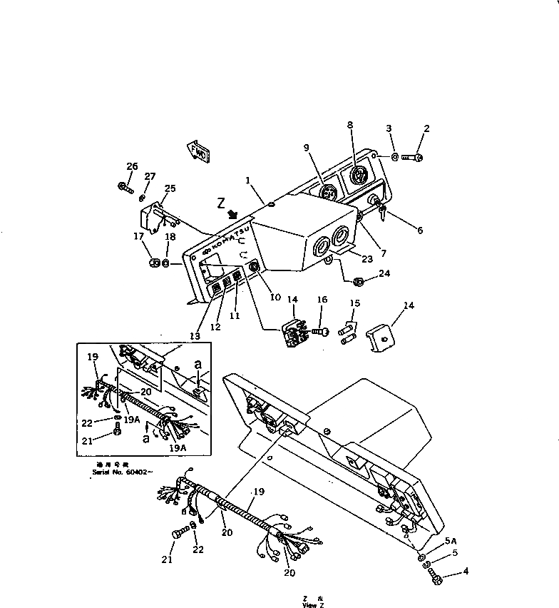 Схема запчастей Komatsu D20QG-6 - ПАНЕЛЬ ПРИБОРОВ (ДЛЯ РЫЧАГ РУЛЕВ. УПРАВЛЕНИЕ) КОМПОНЕНТЫ ДВИГАТЕЛЯ И ЭЛЕКТРИКА