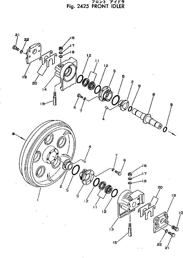 Схема запчастей Komatsu D20S-5 - ПЕРЕДН. ЛЕНИВЕЦ ГУСЕНИЦЫ