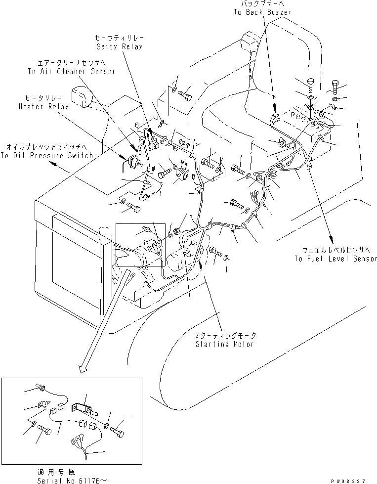 Схема запчастей Komatsu D20S-7-M - VEHICLE ЭЛЕКТРОПРОВОДКА (ДЛЯ ВЫСОК. ЕМК. ГЕНЕРАТОР) (/)(№9-) ЭЛЕКТРИКА