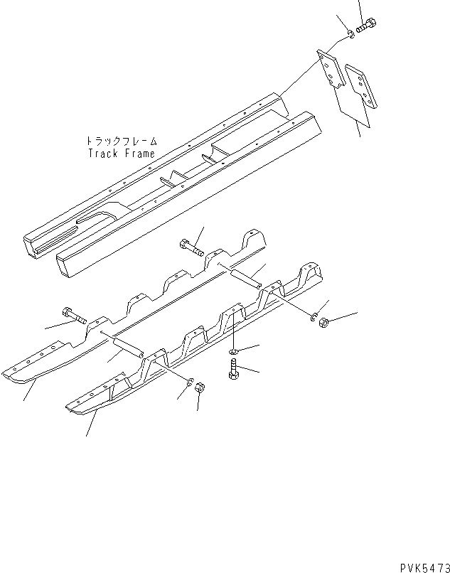 Схема запчастей Komatsu D20S-7-M - ГУСЕНИЦЫ ЧАСТИ КОРПУСА (С MONO БЛОК ТИП ЗАЩИТА ОПОРНЫХ КАТКОВ) ХОДОВАЯ