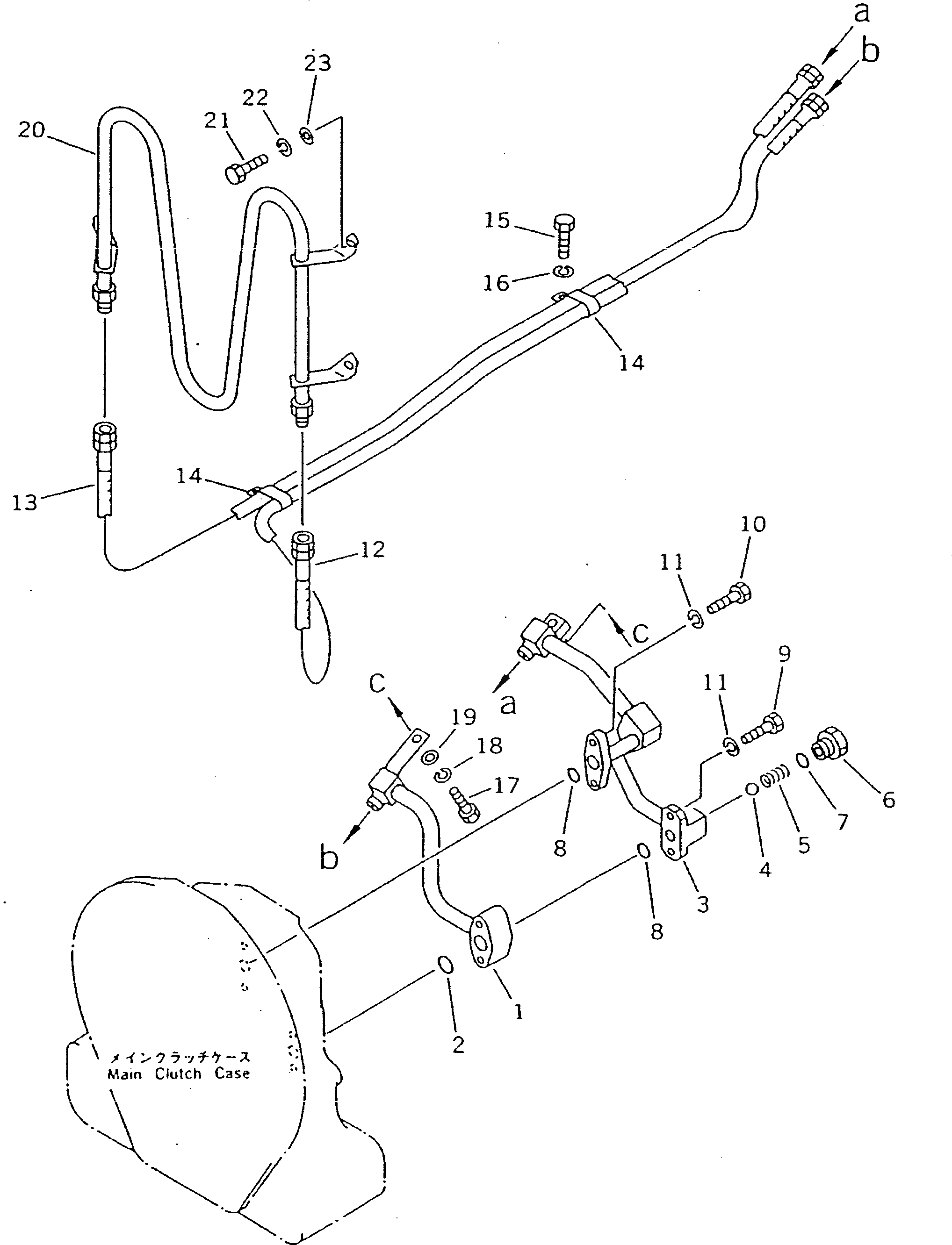 Схема запчастей Komatsu D20S-7 - ЛИНИИ МАСЛООХЛАДИТЕЛЯ СИСТЕМА УПРАВЛЕНИЯ