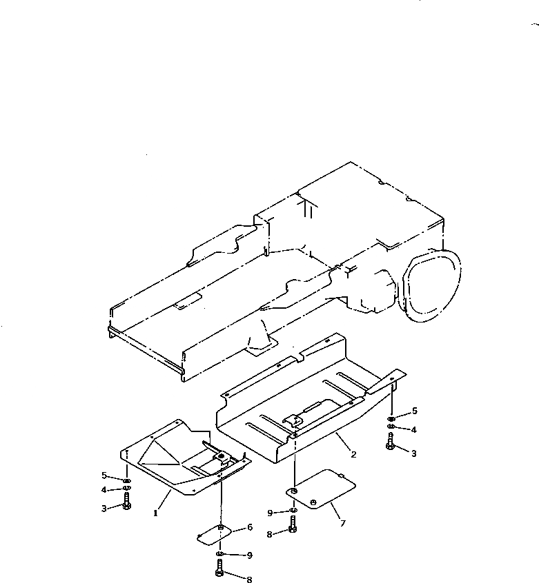 Схема запчастей Komatsu D21A-6 - НИЖН. ЗАЩИТА ЧАСТИ КОРПУСА