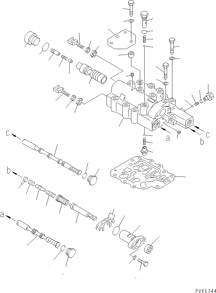 Схема запчастей Komatsu D21A-7-M - ТРАНСМИССИЯ (F-R) (SHIFT КЛАПАН) (ДЛЯ РЫЧАГИ РУЛЕВ. УПРАВЛЕНИЕ) СИЛОВАЯ ПЕРЕДАЧА И КОНЕЧНАЯ ПЕРЕДАЧА