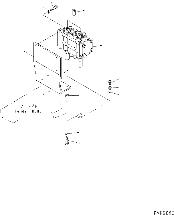 Схема запчастей Komatsu D21A-7-M - ОСНОВН. КЛАПАН (КРЕПЛЕНИЕ) (ДЛЯ ПОВОРОТН. ОТВАЛА С ИЗМ. УГЛОМ DOZER) (ДЛЯ ROBAN SEISEI СПЕЦ-Я.)(№899-) ГИДРАВЛИКА