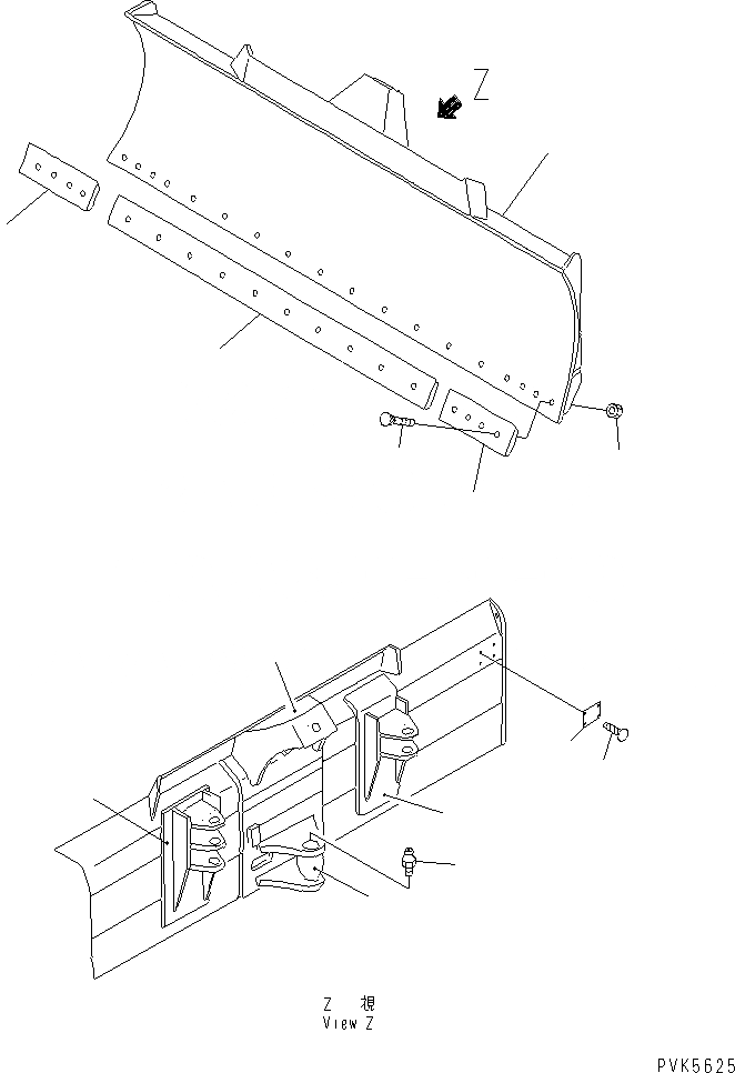 Схема запчастей Komatsu D21A-7-M - ОТВАЛ (ДЛЯ PAT) РАБОЧЕЕ ОБОРУДОВАНИЕ