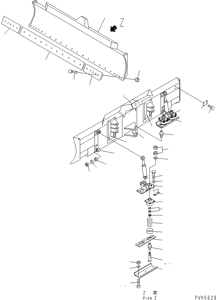 Схема запчастей Komatsu D21A-7-M - ОТВАЛ (ROBAN SEISEI СПЕЦ-Я.) (С НАКЛОН. GAUGE) (ДЛЯ PAT) РАБОЧЕЕ ОБОРУДОВАНИЕ