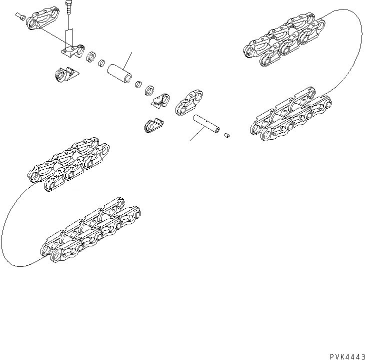 Схема запчастей Komatsu D21A-7-M - OVERSIZE ЧАСТИ (ДЛЯ ГУСЕН. ЦЕПЬ) (СМАЗЫВ. ТИПА) (ПОСТАВЛЯЕТСЯ ОТДЕЛЬНО) ОСНОВН. КОМПОНЕНТЫ И РЕМКОМПЛЕКТЫ