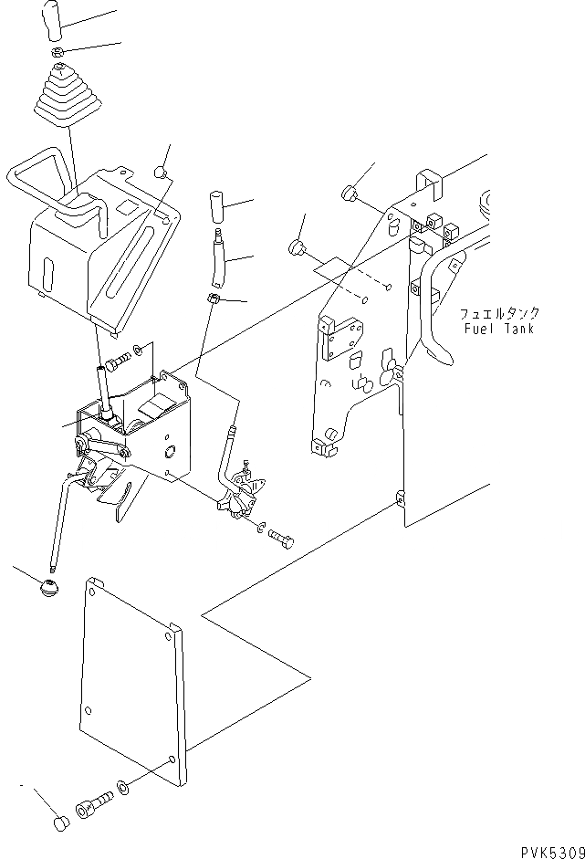 Схема запчастей Komatsu D21A-7T - РУЧКА УПРАВЛ-Я (D) (ДЛЯ КАБИНА ROPS) (ДЛЯ F-R ТРАНСМИССИЯ)(№8-) ТОПЛИВН. БАК. AND КОМПОНЕНТЫ