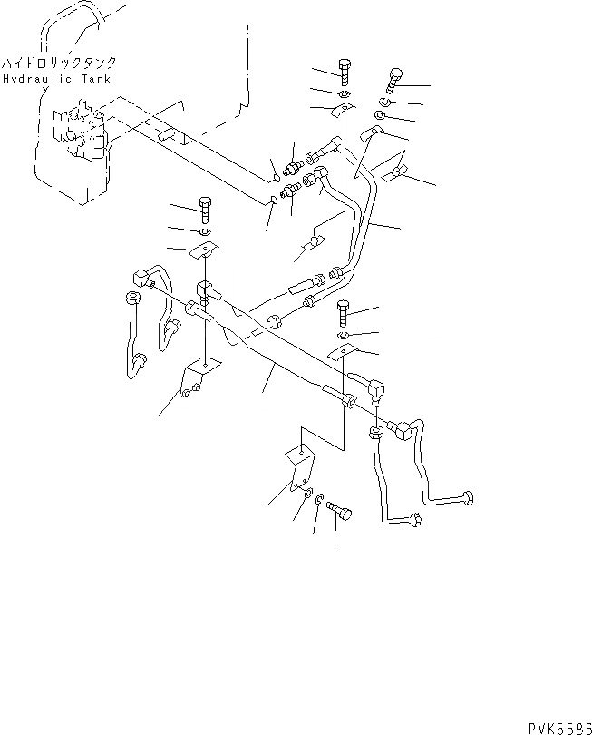 Схема запчастей Komatsu D21A-7T - ЛИНИЯ ГИДРОЦИЛИНДРА ПОДЪЕМА (ДЛЯ TОБОД КОЛЕСАMING DOZER) ГИДРАВЛИКА