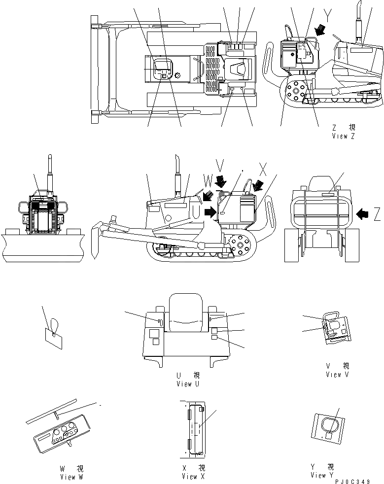 Схема запчастей Komatsu D21A-7T - МАРКИРОВКА (АНГЛ.)(№8-) МАРКИРОВКА