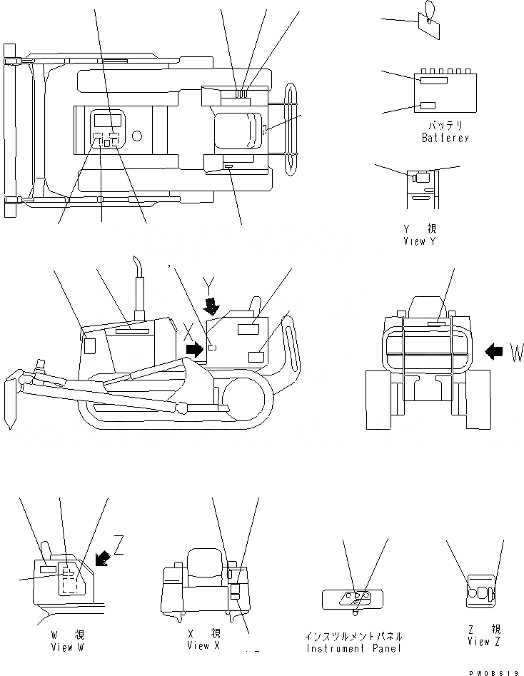 Схема запчастей Komatsu D21A-7T - МАРКИРОВКА (США)(№78-8) МАРКИРОВКА