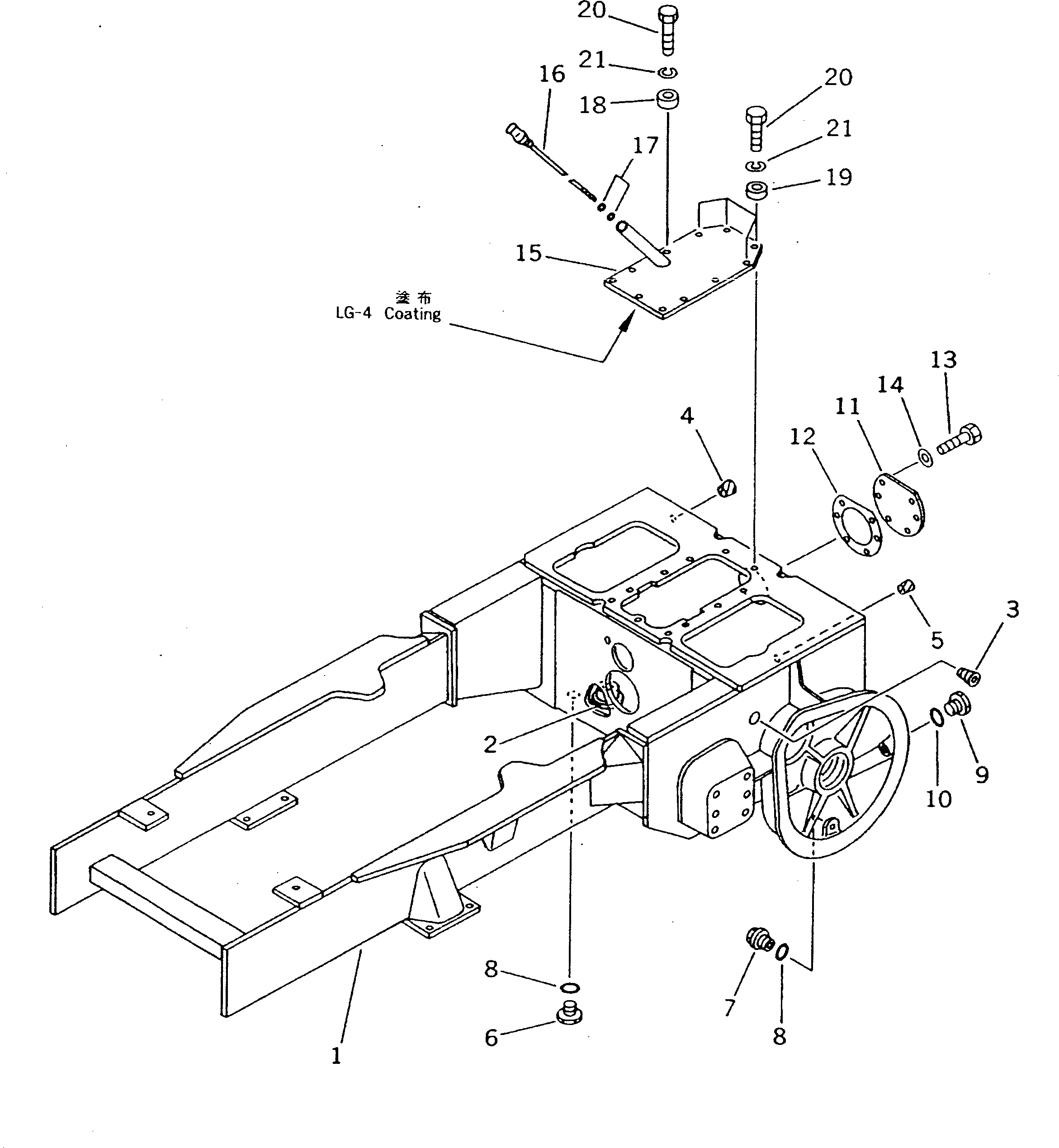 Схема запчастей Komatsu D21A-7 - КОРПУС БЛОКА УПРАВЛЕНИЯ ПОВОРОТОМ И ОСНОВНАЯ РАМА (ДЛЯ ПОВОРОТН. ОТВАЛА С ИЗМ. УГЛОМ) (ДЛЯ MONO РЫЧАГ РУЛЕВ. УПРАВЛЕНИЕ) ОСНОВН. МУФТА¤ ДЕМПФЕР¤ ТРАНСМИССИЯ¤ РУЛЕВ. УПРАВЛЕНИЕ И КОНЕЧНАЯ ПЕРЕДАЧА