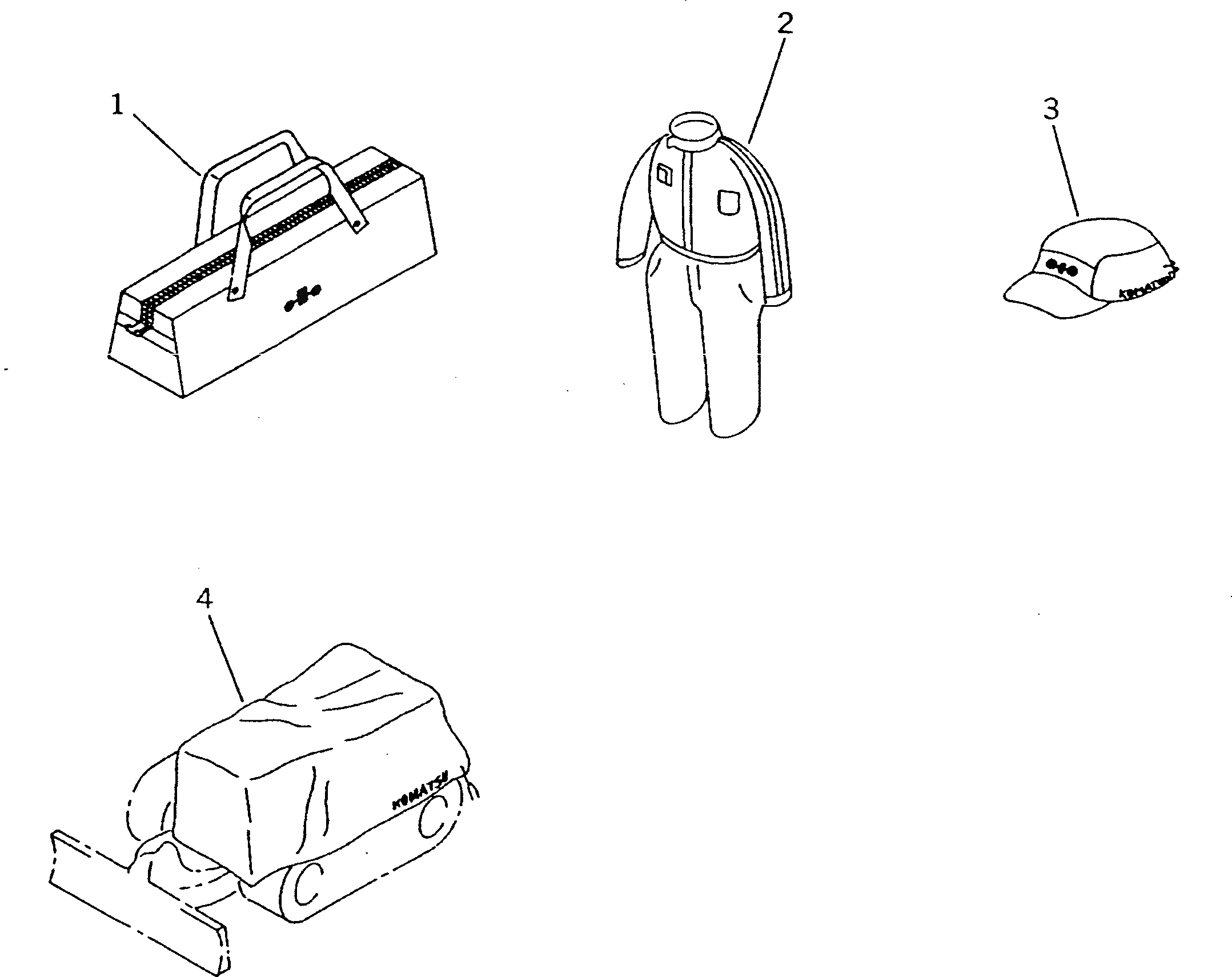 Схема запчастей Komatsu D21A-7T - АКСЕССУАРЫ МАРКИРОВКА¤ ИНСТРУМЕНТ И РЕМКОМПЛЕКТЫ