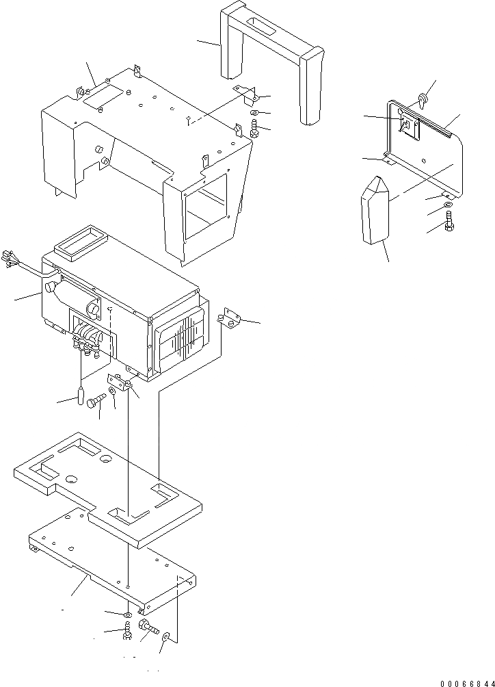 Схема запчастей Komatsu D21A-8E0 - КОНДИЦ. ВОЗДУХА (БЛОК КОНДИЦИОНЕРА И КРЕПЛЕНИЕ)(№9-) КАБИНА ОПЕРАТОРА И СИСТЕМА УПРАВЛЕНИЯ