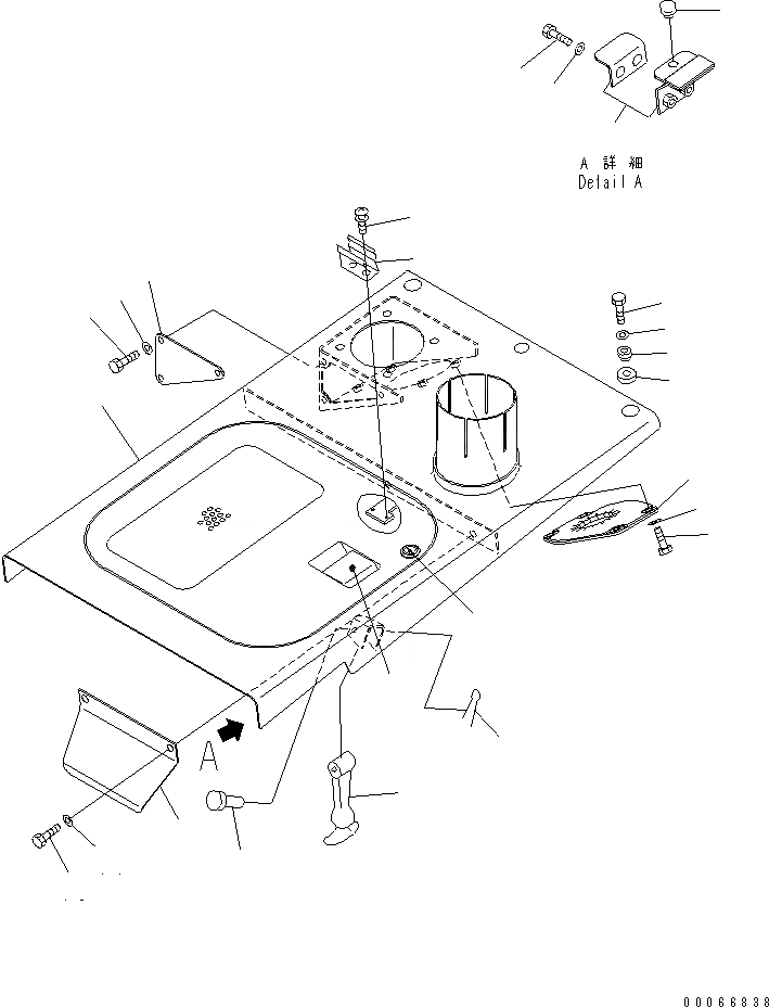 Схема запчастей Komatsu D21A-8E0 - КАПОТ (С ПРЕФИЛЬТР)(№9-) ЧАСТИ КОРПУСА