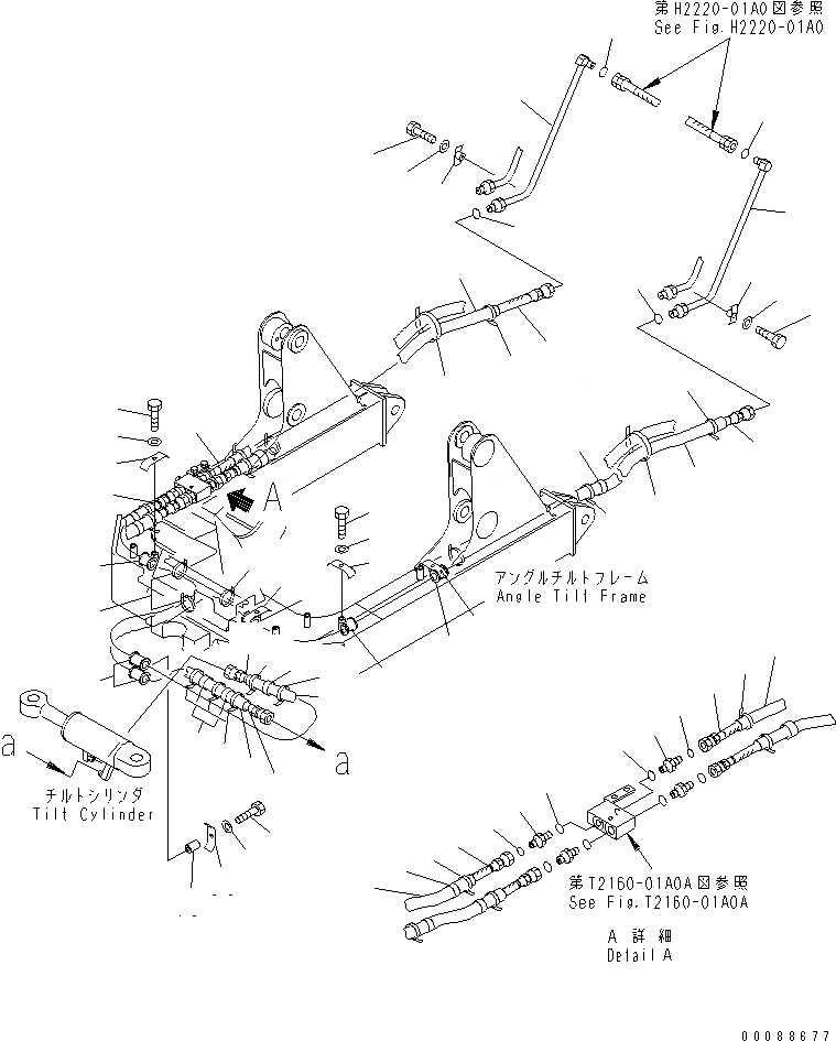 Схема запчастей Komatsu D21A-8E0 - DOZER МАСЛ. ЛИНИЯ (ЦИЛИНДР ПЕРЕКОСА ЛИНИЯ)(№9-) РАБОЧЕЕ ОБОРУДОВАНИЕ